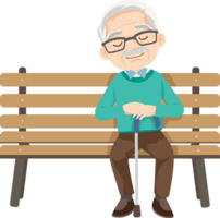 elderly man or grandfather in actions character png