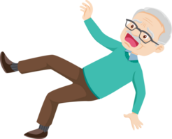 elderly man or grandfather in actions character png