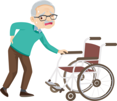 elderly man or grandfather in actions character png