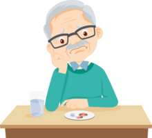 elderly man or grandfather in actions character png