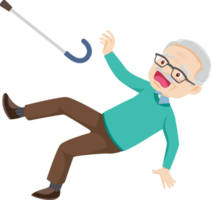 elderly man or grandfather in actions character png