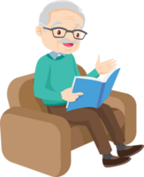 elderly man or grandfather in actions character png