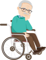 elderly man or grandfather in actions character png