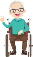 elderly man or grandfather in actions character png