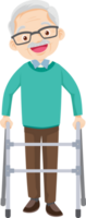 elderly man or grandfather in actions character png