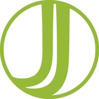 JJ Tennis ball logo Template in a modern minimalist style vector