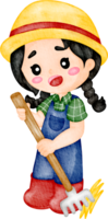 watercolor farmer cartoon png