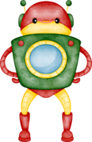 watercolor cute robot clip art png