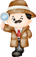 detective cartoon illustration png