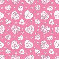 seamless pattern of hearts on a pink background for Valentine's day. pattern for wrapping paper vector