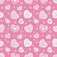 seamless pattern of hearts on a pink background for Valentine's day. pattern for wrapping paper vector