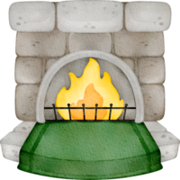 watercolor fireplace clip art png