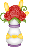 watercolor flower vase png