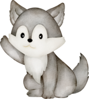 Aquarell Wolf Tier png