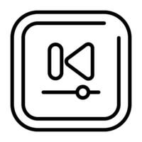 Video Previous Track Square Vector Icon