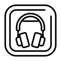 Headphones Square Vector Icon