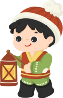 boy autumn character illustration png