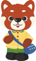 red panda cute character illustration png