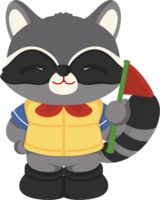 cute raccoon cartoon illustration png