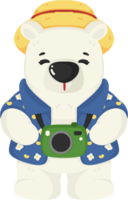 ilustração de desenho animado de urso polar fofo png