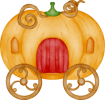 watercolor pumpkin car illustration png