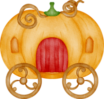 acuarela calabaza coche ilustración png