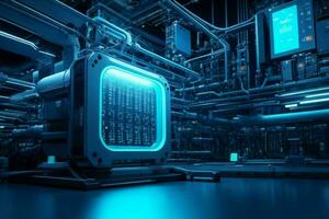 AI generated modern technology futuristic computer background. Pro Photo