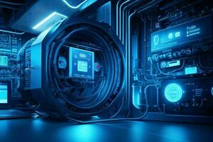 AI generated modern technology futuristic computer background. Pro Photo