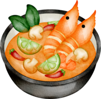 watercolor tom yum goong clip art png