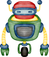 watercolor cute robot clip art png