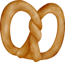 clipart de pretzel aquarela png