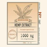 Cannabis tincture design on bottle. Marijuana logo template with hand drawn elements. Vector illustration in sketch vintage style with grunge texture