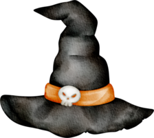 clip art de sombrero de bruja acuarela png