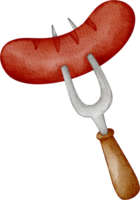 watercolor sausage fork clip art png