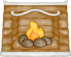 watercolor fireplace winter png