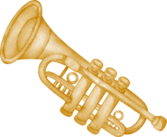 watercolor trumpet clip art png