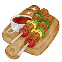 watercolor barbecue food png