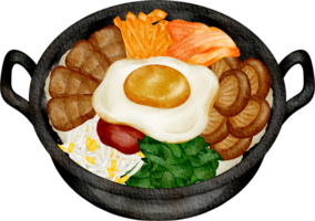 aguarela Comida bibimbap png