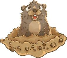 groundhog day cute vector