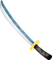 watercolor japanese samurai sword png