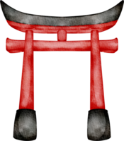 waterverf Japans torii poort png