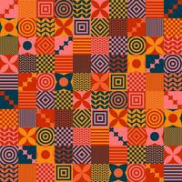 Quilt Abstract Geometric Colorful Pattern vector