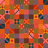 Quilt Abstract Geometric Colorful Pattern vector