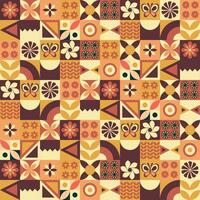 Quilt Abstract Geometric Colorful Pattern vector