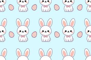 Cute  bunny and Easter eggs seamless pattern. vector