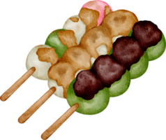 acquerello giapponese dango png