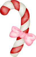 canne en bonbon aquarelle png