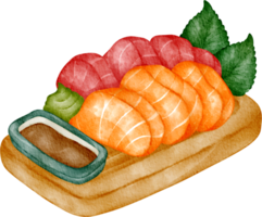 acuarela japonés sashimi png