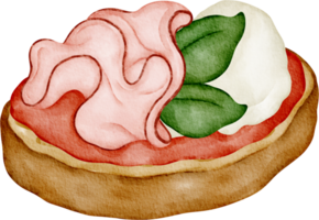 bruschetta waterverf klem kunst png