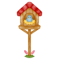 waterverf vogel huis png